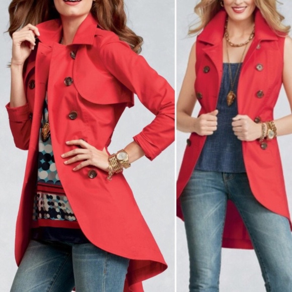 CAbi Convertible Trench - Poppy Red